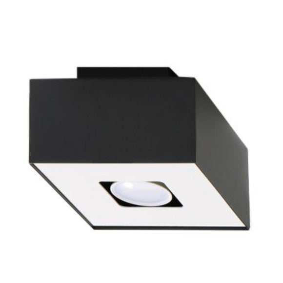 Minimalist Sollux Lighting Ceiling Lamp MONO 1 Black