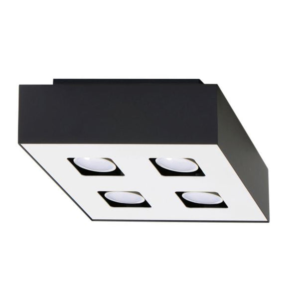 Sollux Lighting Ceiling Lamp MONO 4 Black for contemporary ceiling illumination