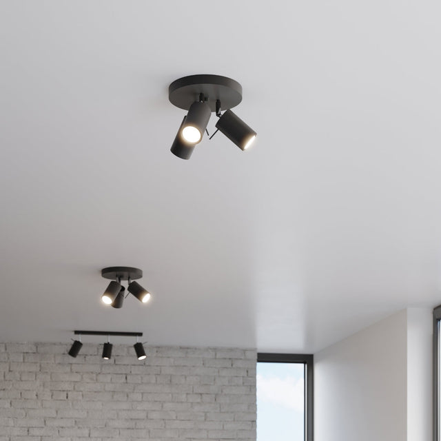 Sollux Lighting Ceiling Lamp RING 3P Black