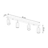LED lights ceiling lamp Sollux Lighting Ceiling lamp ZEKE 4 oak