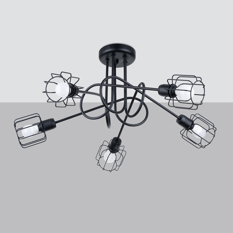Sollux Lighting Chandelier BELUCI 5S Black