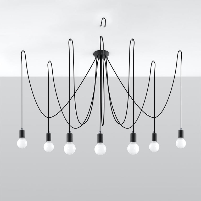 Sollux Lighting Chandelier EDISON 7 Black