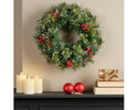 50cm Ipswich Wreath Snowy with Christmas Ornaments