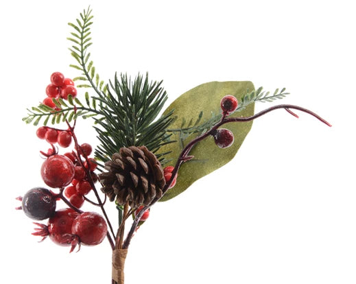 Christmas Decoration Pick Red Berries