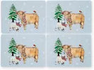 Christmas table placemat with festive farm design