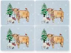 Christmas table placemat with festive farm design
