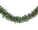 Christmas Decoration Windham Garland Frosted on a festive mantel