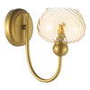 Cognac Wall Light Satin Gold and Champagne Ribbed Glass picture on the white background