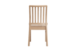 Solid wood dining chairs with slat back and durable oak frame