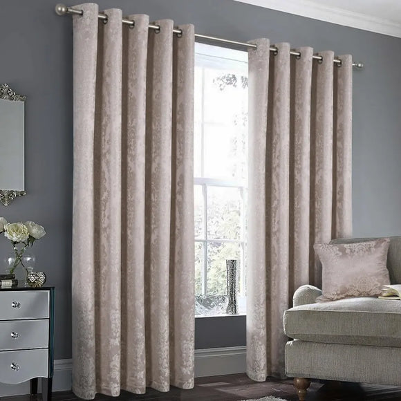 Damascus Taupe Lined Curtains