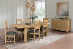 Extendable dining table with oak finish
