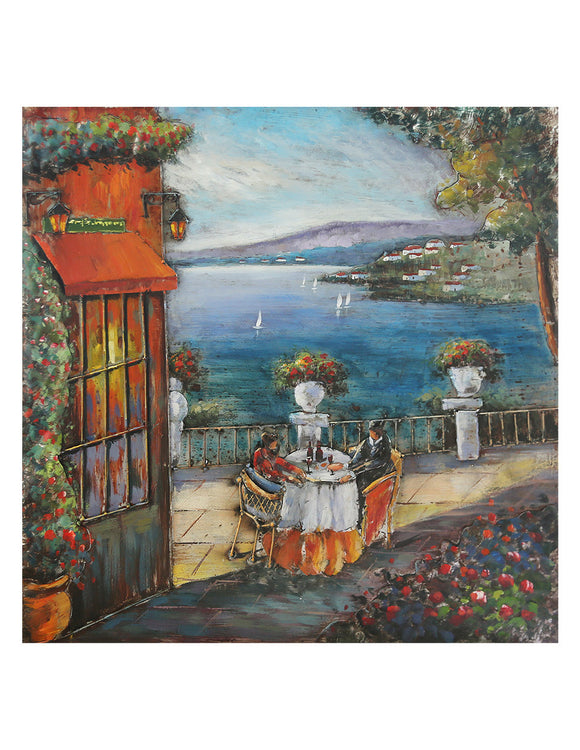 Wall art featuring the Dinner in Italy design for a rustic touch.
