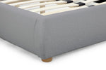 Sophisticated Grey King Size Bed with Matching Ottoman

