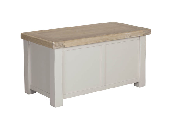 Blanket box with slow-close lid in taupe
