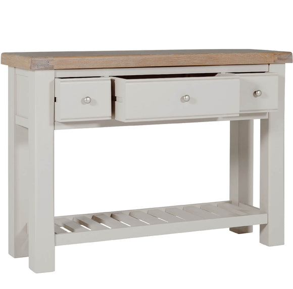 Narrow console table Doune Console Table Taupe with drawers.
