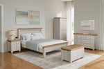 Wooden double bed frame Doune 4ft6 taupe design
