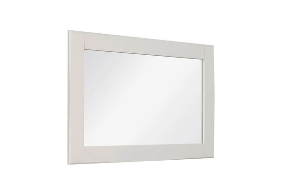 Rectangle wooden mirror Doune Mirror Taupe in a white frame
