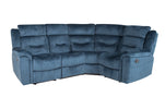 Manual Recliner L-Shaped Couch - Plush Velvet Seating.