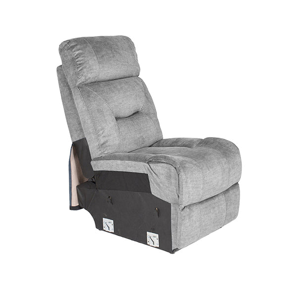 Grey Eclipse 1 Seat Corner Sofa - Plush Velvet & Lumbar Support!