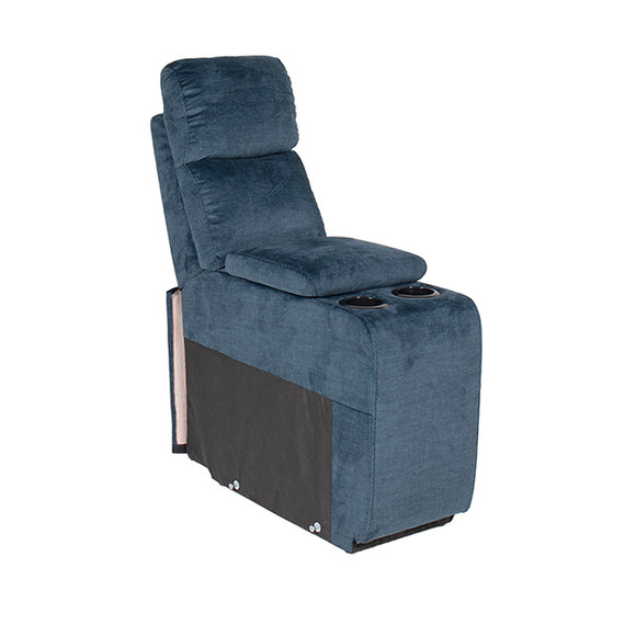Blue Eclipse Console Corner Sofa - Luxurious Velvet & Cup Holders!