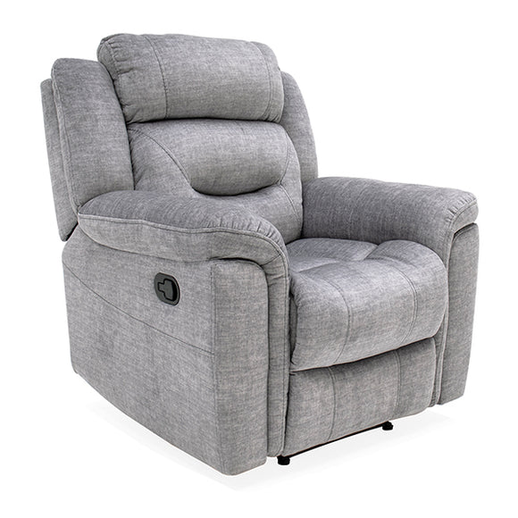 Grey Eclipse Recliner Chair - Luxurious Velvet & Lumbar Support!