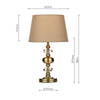 Lighting decorative table lamp in antique brass finish

