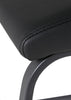 Sleek black powder-coated kitchen counter bar stools.
