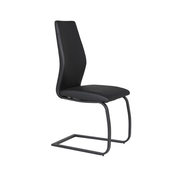 Modern black dining chair - Vegan leather