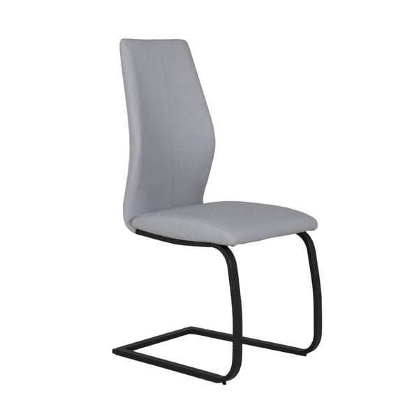 Grey vegan leather dining chair