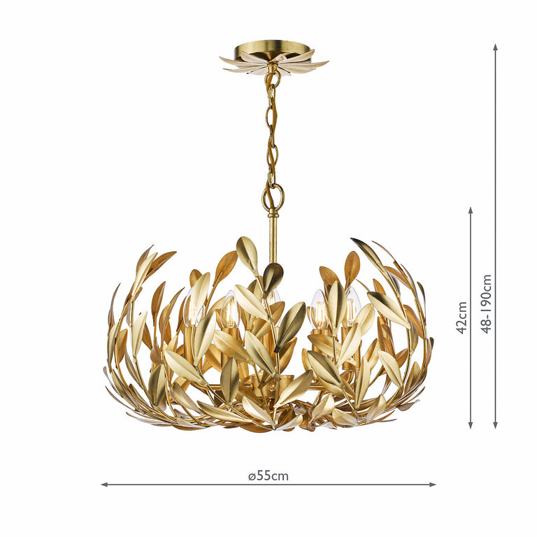 Ercilia 5 Light Pendant Gold Leaf - Premium Lighting Collection