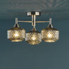Modern Fabrienne Semi-Flush ceiling lights in satin nickel finish
