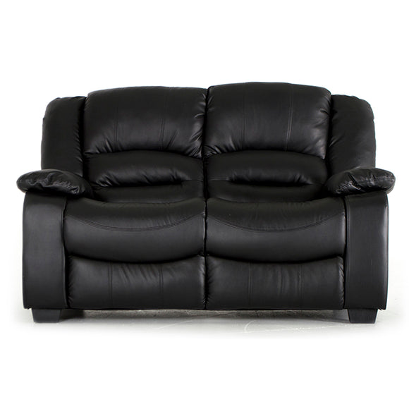 Black Leather 2 Seater Sofa - Classic Elegance for Your Home