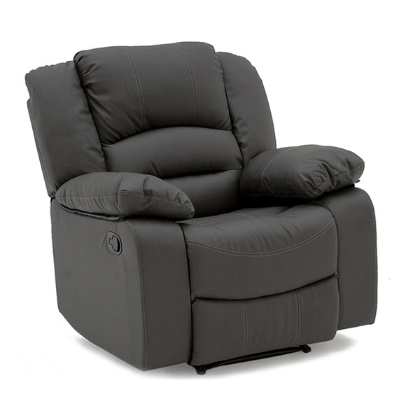 Grey Leather Recliner Chair - Classic Elegance for Your Home