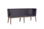 Dark grey upholstered dining bench Falun Corner Bench with durable oak legs