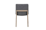 Stylish dining room chair upholstered in dark grey fabric