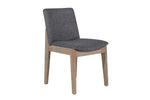 Dark grey Falun Dining Chair with solid oak legs