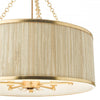 Pendant ceiling light fixture with adjustable height and gold chain
