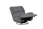 Electric recliner chair with swivel and glider function in grey