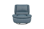 Electric recliner chair with swivel and glider function in blue