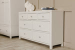 Freya 7 drawer wooden chest of drawers with clean lines