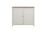 Modern white sideboard with natural oak top - Freya Sideboard Natural