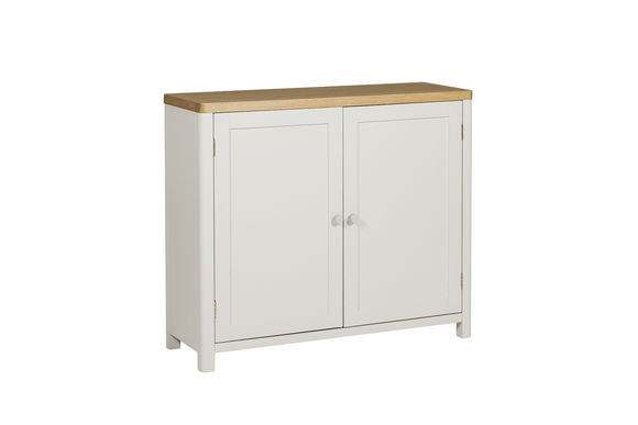 Sideboard cabinet with oak top and silver handles - Freya Sideboard Natural