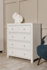 Modern Freya Tall 5 Drawer Chest of Drawers Natural with smooth round edges