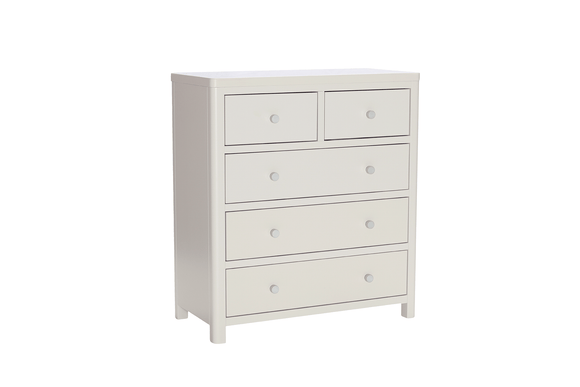 Freya Tall 5 Drawer Chest of Drawers Natural in a stylish bedroom setting