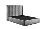 "Frida Grey King Size Bed with Wingback Headboard and Storage"
