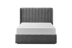 Velvet Single Bed Frame with Grey Upholstered Design
