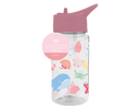 Girls bottle with handle and plastic straw
