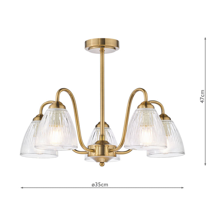Glynis 5 Light Chandelier Antique Bronze