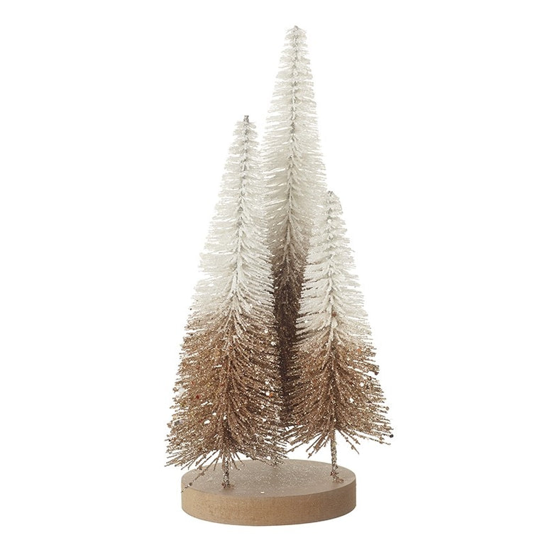 Gold & White Brush Tree Group Dec