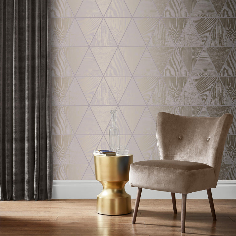 Graham & Brown Geo Grain Ash Wallpaper